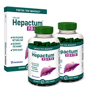 Natural Pharmaceuticals Hepactum™ FORTE Hepactum™ FORTE toidulisandi komplekt koosneb ühest kartongpakendist ja kahest läbipaistvast pudelist roheliste kapslitega. Etiketil on inimese maksa illustratsioon ja tekstid eesti keeles: „Hea rasvade metabolism”, „Seedimise toetamine”, „Terve maks”. Kartongpakendis on 30 kapslit ja igas pudelis 180 kapslit.